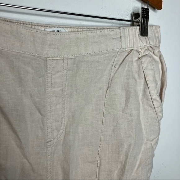 Nicole Miller 100% linen pants cream size large - Picture 2 of 5